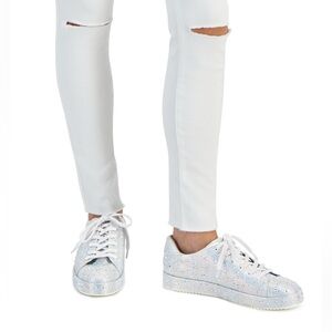 Silver bling tennis shoes (9.5)